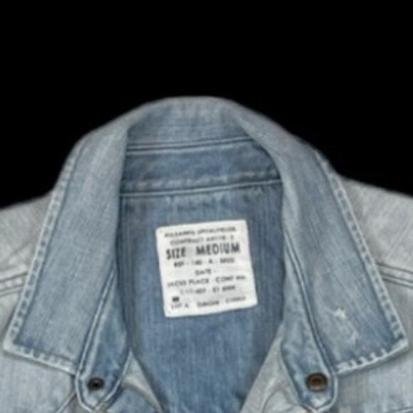 All Saints Long-Sleeve Denim Shirt in Blue | Size M - Picture 3 of 6